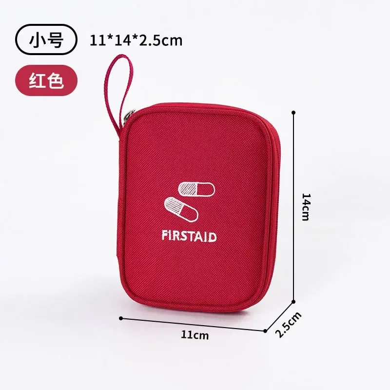 Emergency First Aid Bag Simplicity Solid Color Medical Bag Travel Medicine Durable Oxford Cloth Medicine Bag Safety Protection