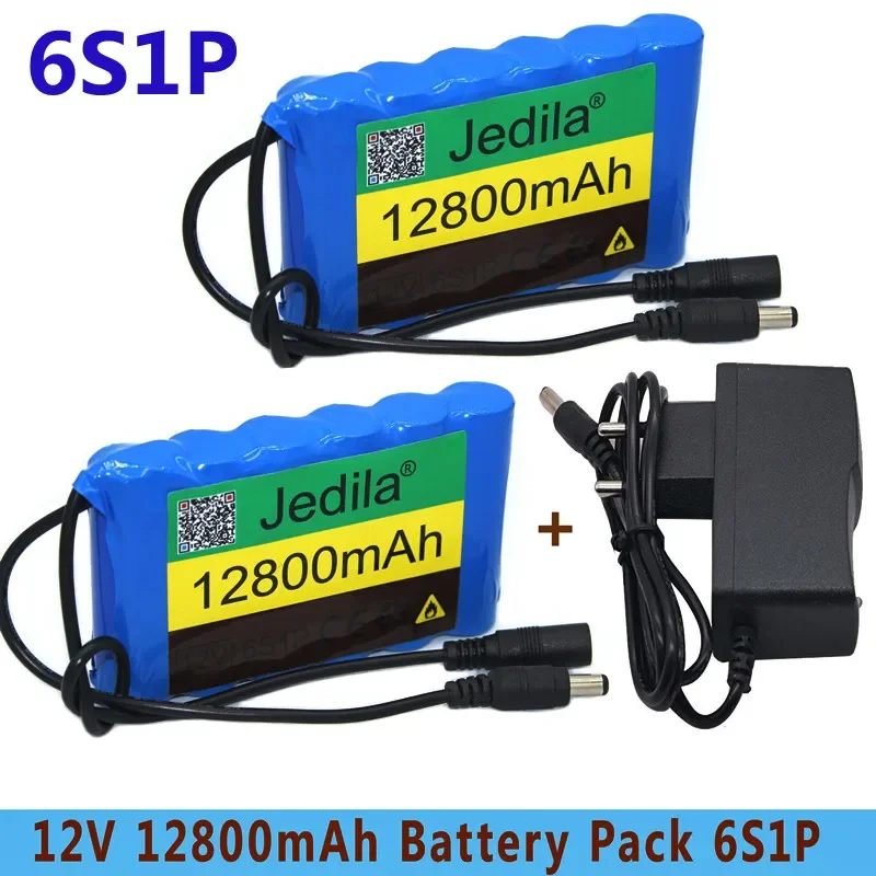 

100%.New.12V .12800mah Battery Rechargeable Lithium Ion Battery Pack Capacity DC 12.6v 12.8Ah. CCTV Cam Monitor..