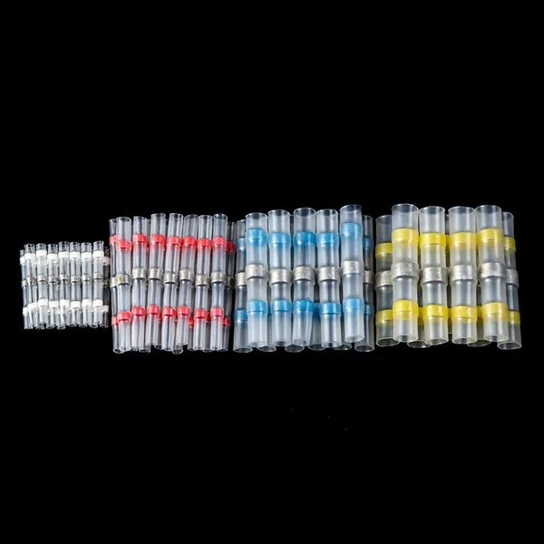 50pcs/30PCS Solder Sleeve Seal Heat Shrink Butt Connectors Wire Splice Terminals Waterproof Red Blue White Yellow