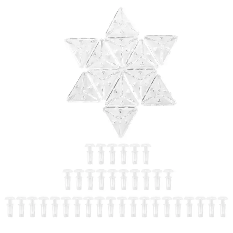 

Популярный стиль 2025, 12 шт., акриловые угловые кронштейны с полупрозрачными винтами, прозрачные прямоугольные кронштейны с 3 отверстиями