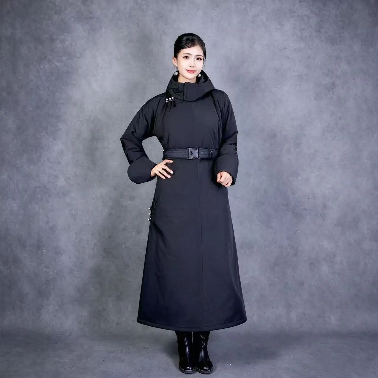 Winter Thicken Mongolian Cotton Coat Men Women Warm Overcoat National Style Long Mandarian Tops Male Thick Jacket Windbreaker