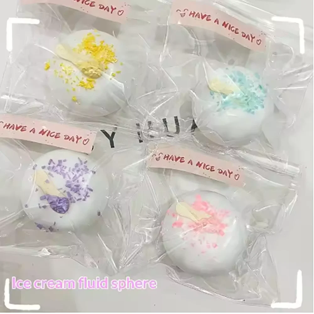 1pc Random Style Ice Cream Fluid Ball To Relieve Daily Stress And Tension Slow Rebound Office Decoration Children's Gift Toys.