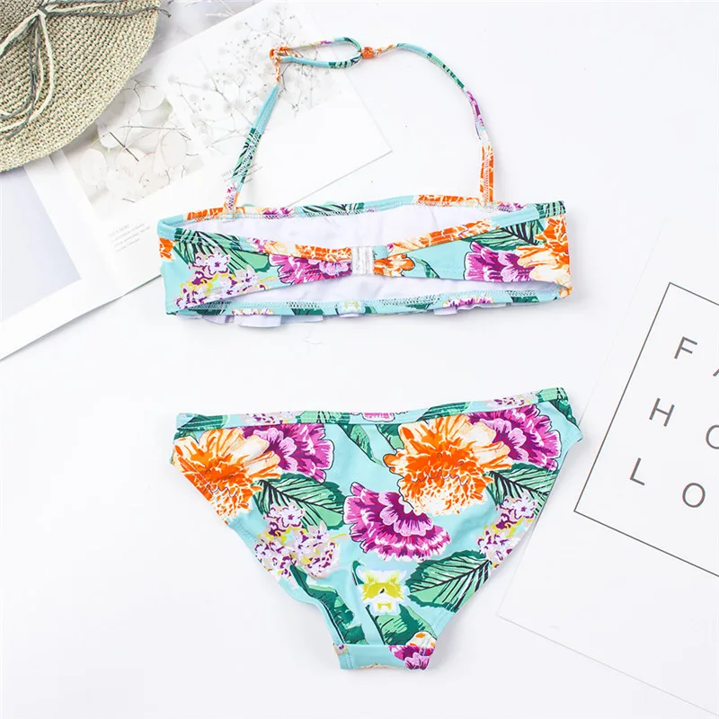 Falbala Kids Girls Bikini 2024 New Print Girls Bikini Kids Swimwear costume da bagno Summer Children Biquini Infantil costume da bagno A156