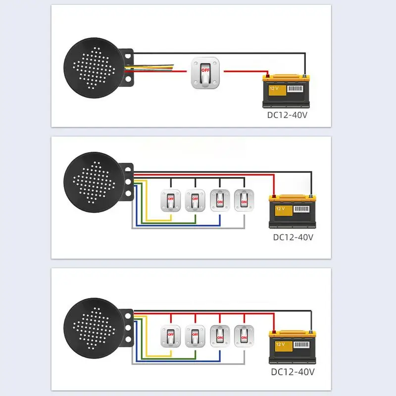 Car Start Custom Voice Speaker, 4 canais, gatilho, prompter, alarme sonoro, sirene reversa, campainha, chifre, bip, geral, 12V, 24V