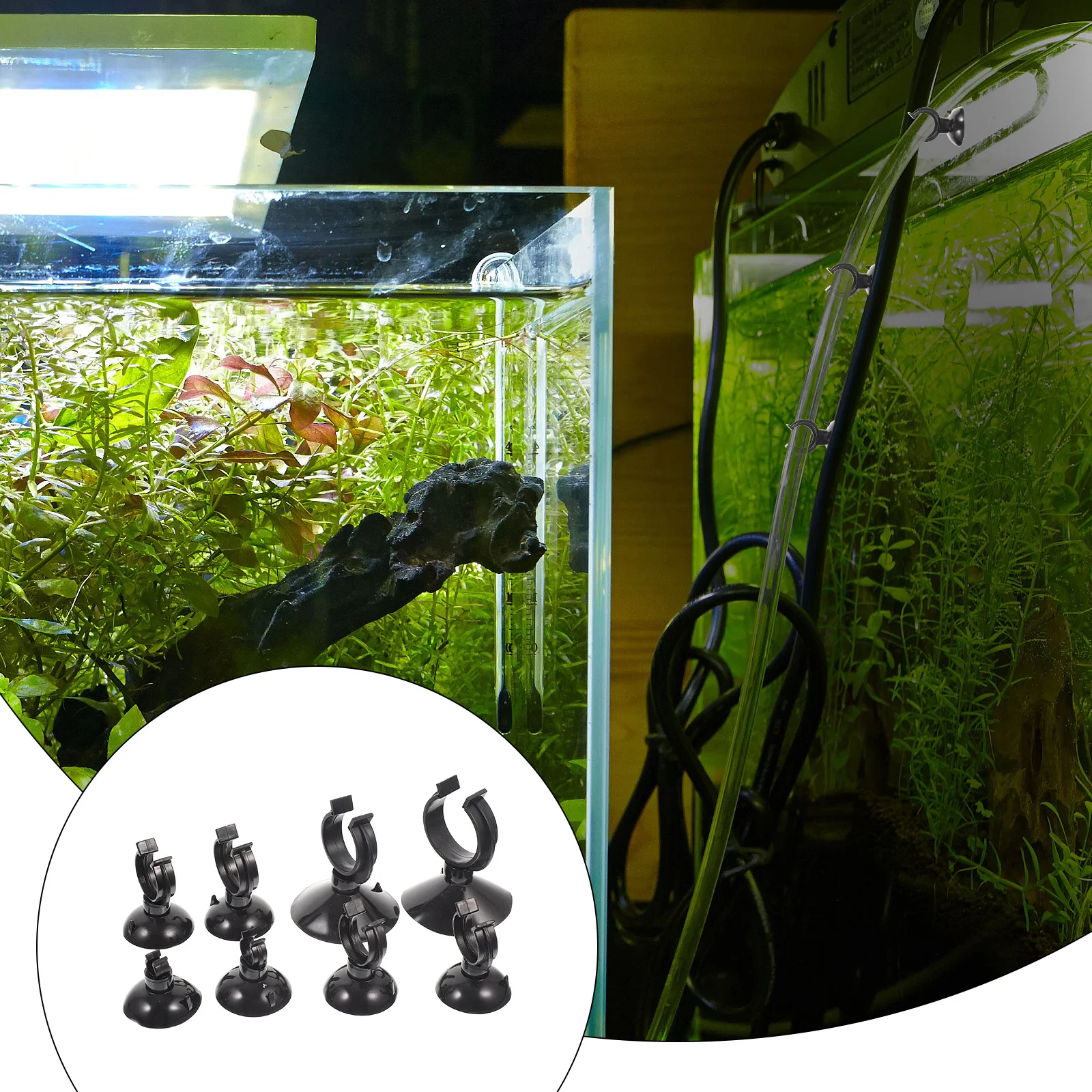 

40Pcs Aquarium Suction Cups Sturdy ABS Tubing Holders Clips for Fish Tanks Airline Tube Clamps Accessories Aquarium Suction Cups