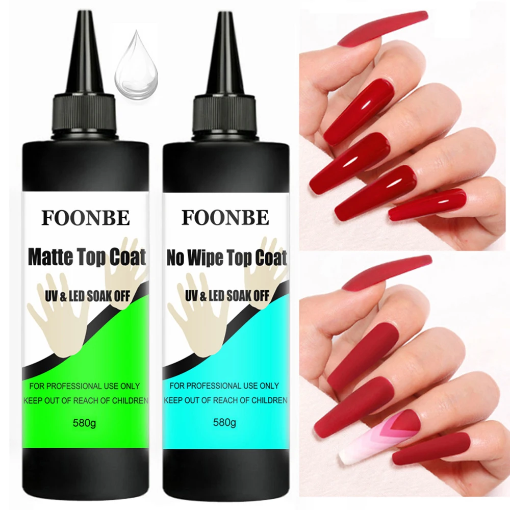 Foonbe 580g Super couche de finition Gel de Base pour vernis à ongles Gel Transparent tremper UV Gel vernis manucure semi-permanen