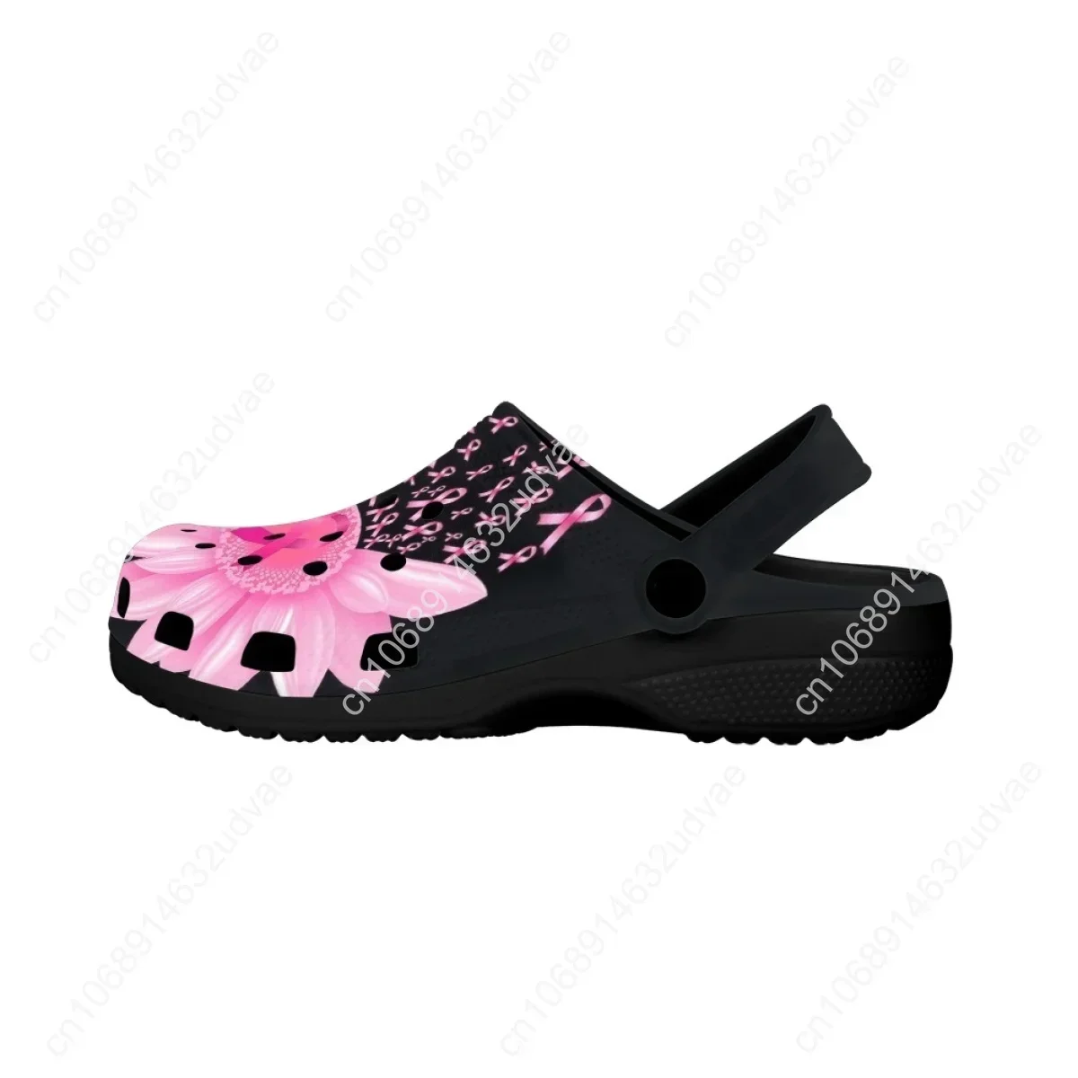Sunflower Breast Cancer Women Hole Shoes Summer Non-slip Girl Beach Shoes Home Slippers Outdoor Personalized Sandals Female New
