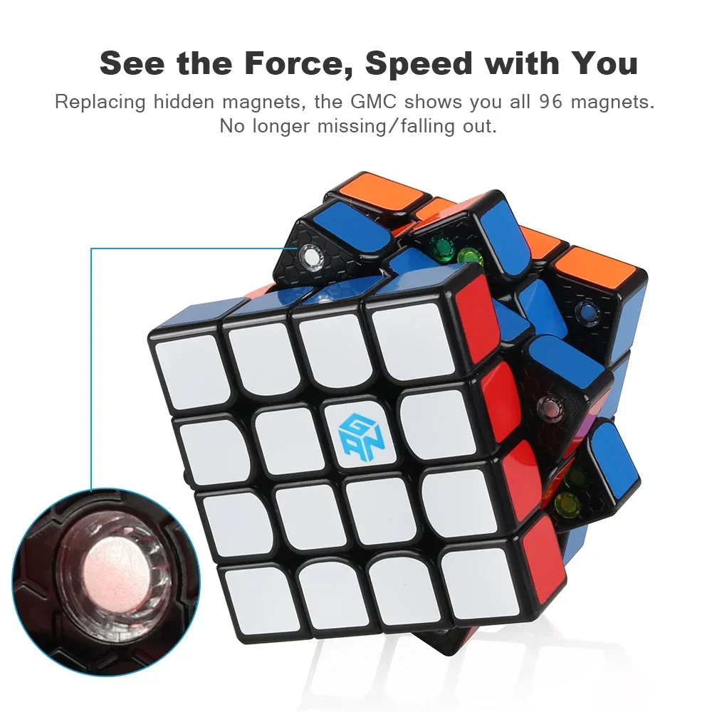 [CubeFun]GAN460M Magnetic 4x4x4 Magic Cube GAN460 M 4x4 Speed Cube GAN 460 M magnetic magic cube GAN 460 M Educational Toys