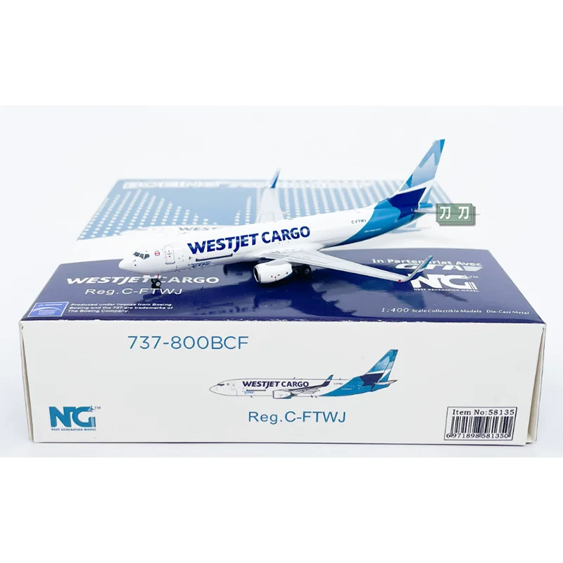 

NG 1/400 Scale WestJet Airlines B737-800BCF C-FTWJ Die-cast Alloy Aircraft Model Collectible Decorative Item Gift