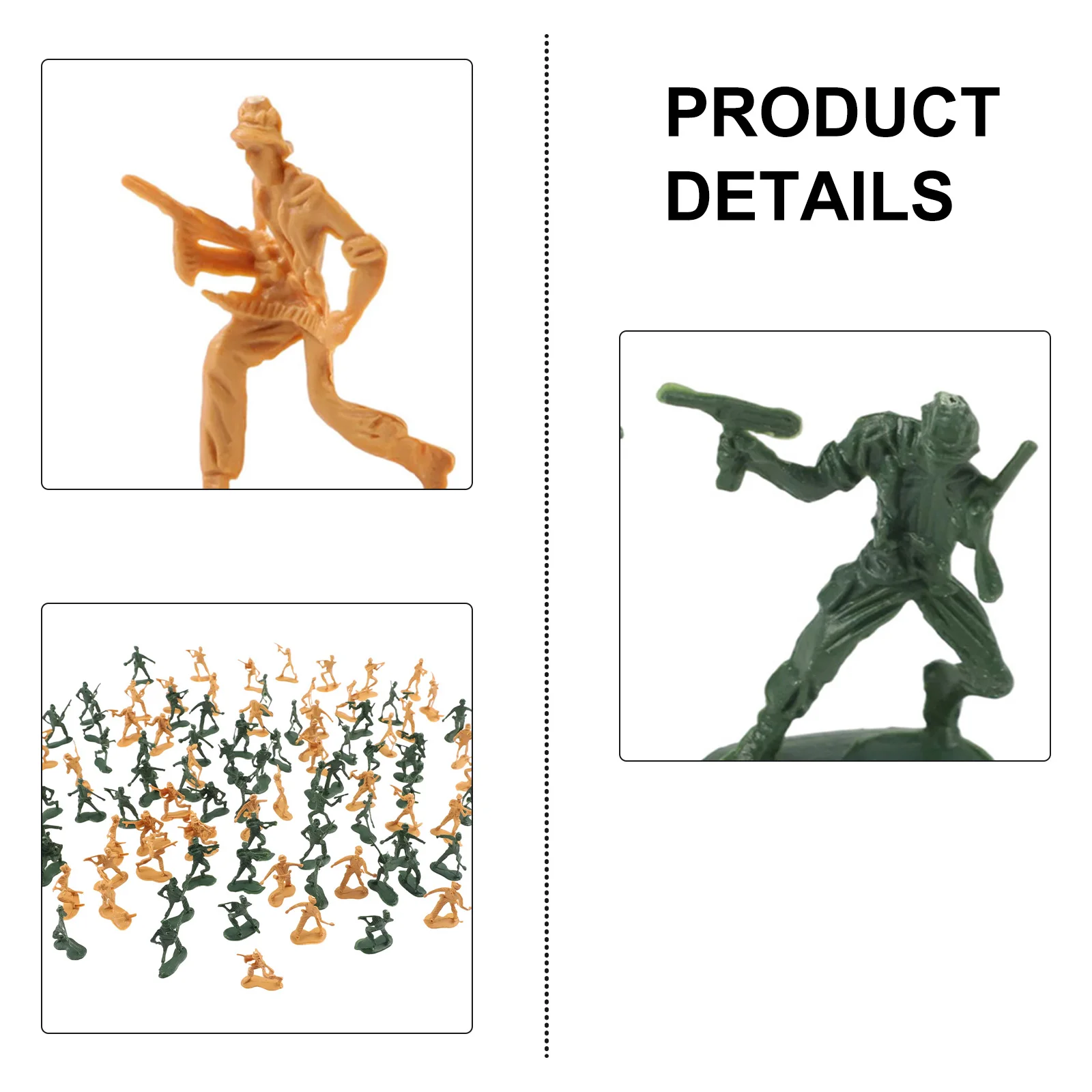 100Pcs 4cm  DIY Simulation Plastic Soldiers Figurine Figures Model Mini Soldiers Figures Sand Table Game Sandbox Access