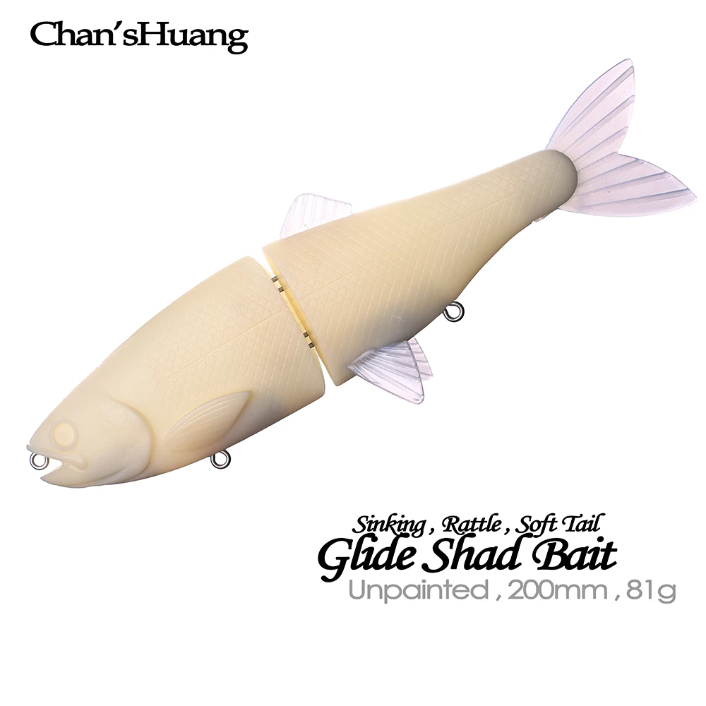 Chan’sHuang Señuelo Shad Rattle Sin Pintar Hundimiento Deslizamiento - imagen 2