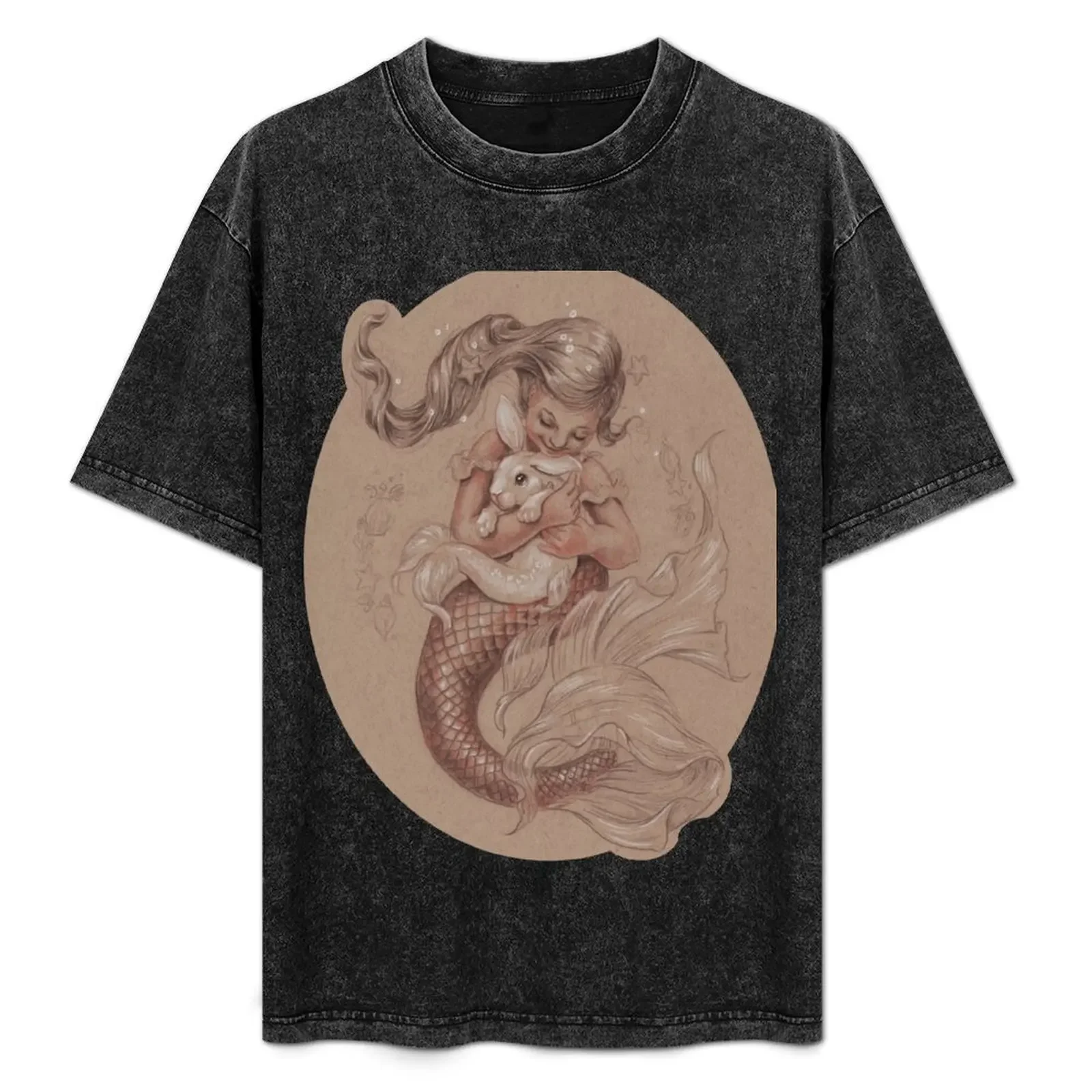 

Mermaid with her pet Merbunny T-Shirt rapper graphic tees graphic t shirts cute tops oversized t shirts for men