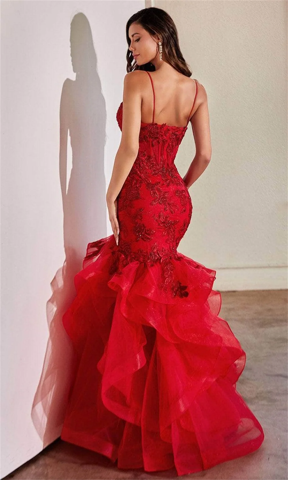 Vestido de noche de tul de sirena, traje elegante sin mangas, largo hasta el suelo, ilusión de cuello en forma de corazón, Día de San Valentín