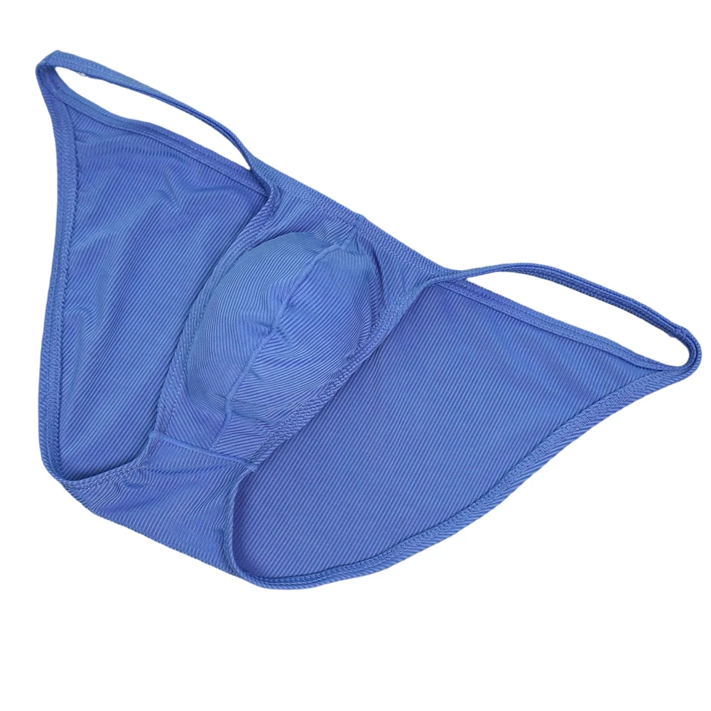 ملابس داخلية قصيرة للرجال منخفضة الارتفاع مع نسيج مضلع وحقيبة محدبة على شكل حرف U مصنوعة من مواد نايلون وسباندكس مرنة