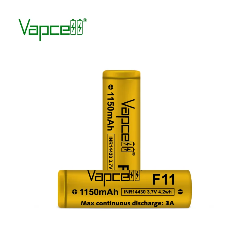 Oryginalny Vapcell INR 14430 F11 akumulator litowo-jonowy 1150mah 3A 3.7V o najwyższej pojemności 14430 akumulatory do latarki