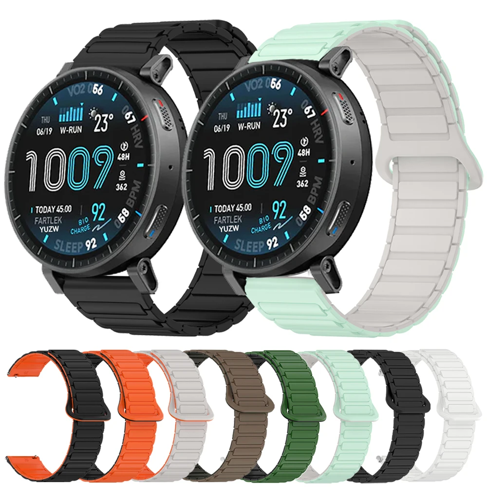Bracelet magnétique bicolore 20 mm 22 mm pour AMAZFIT Active Max 48 mm/Active2 44 mm, bracelet BALANCE 2 Bip 6 5 UNITY GTR GTS 4 mini