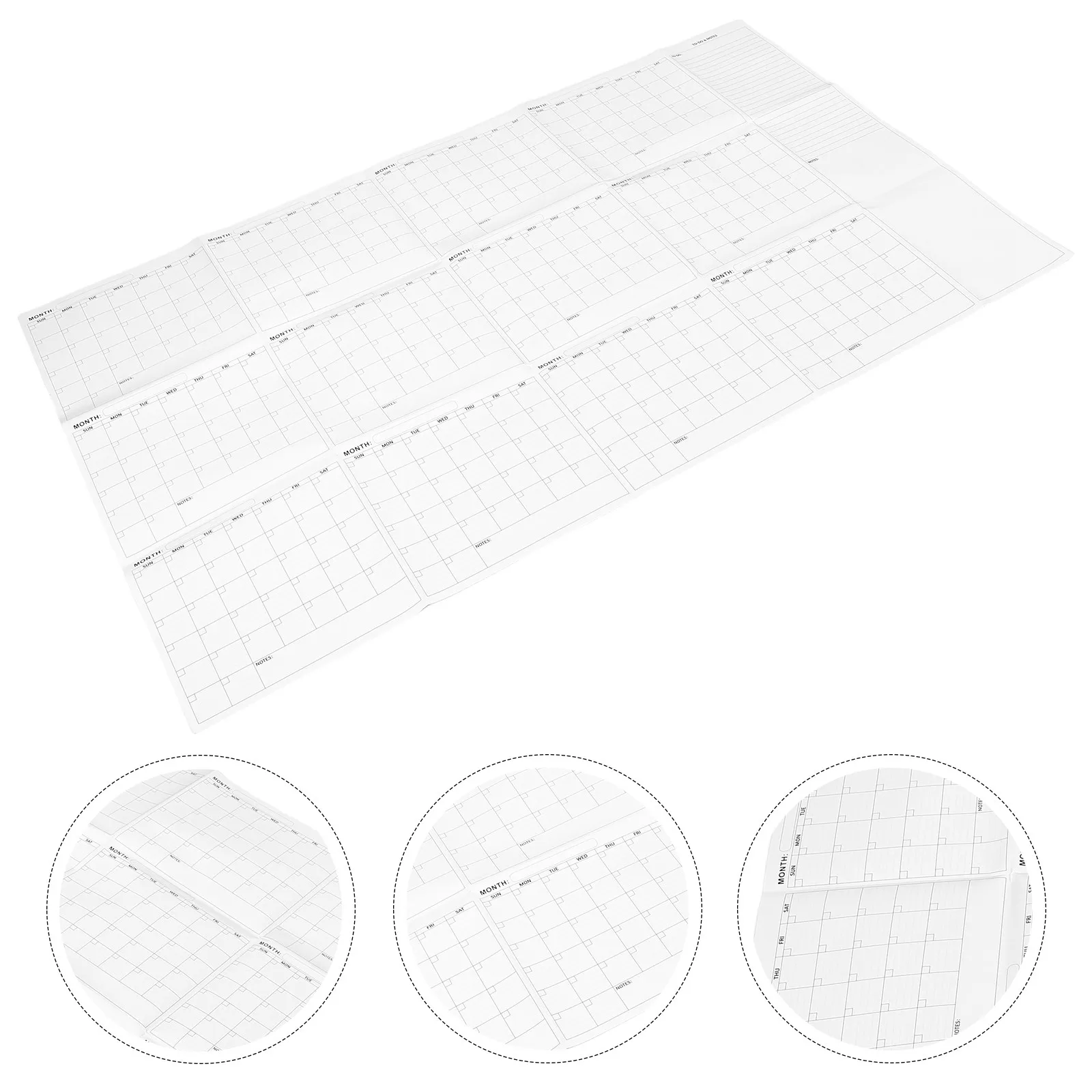 

Large Oversized Erasable Wall Calendar Double-Sided Laminated Dry Erase Monthly Planner Whiteboard Yearly Organizer for Home