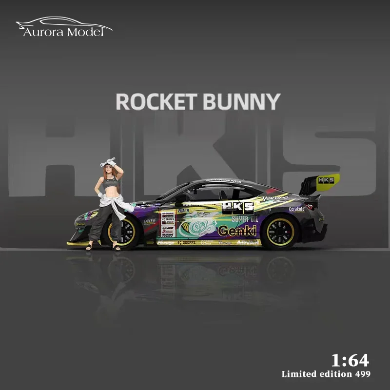 Aurora 1:64 modelo de coche GT86, aleación fundida a presión, colección de vehículos deportivos, revestimiento HKS