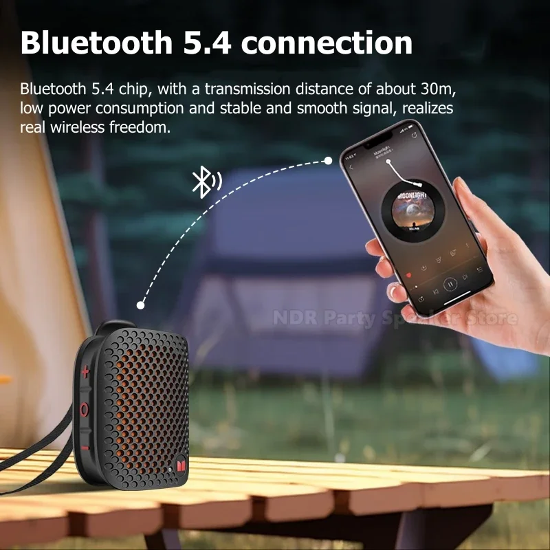 2024 جديد كليب على يمكن ارتداؤها المحمولة سماعات بلوتوث صغيرة BT V5.4 TWS صوت ستيريو في الهواء الطلق IPX5 مشغل موسيقى مقاوم للماء