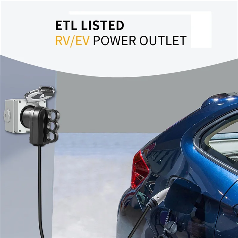 B84B-صندوق مخرج طاقة خارجي مقاوم للغبار والعوامل الجوية 30 أمبير، وعاء NEMA TT-30R 125 فولت للمركبات الكهربائية #2