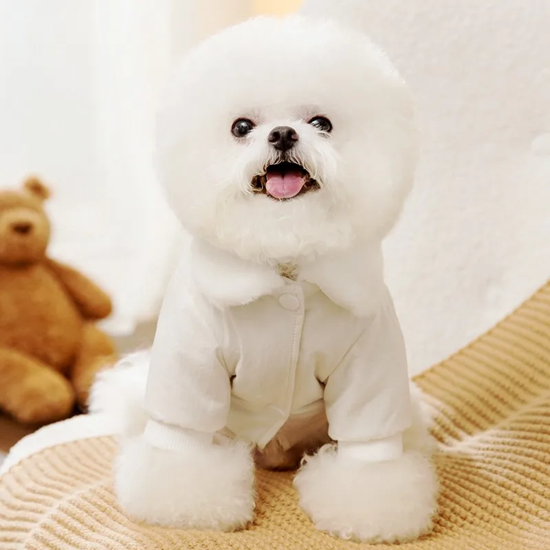 Mode Hund Unten Jacke Winter Warme Hund Kleidung Bär Druck Welpen Jacke Nette Weiche Katze Mantel Haustier Kostüme Französisch Bulldog Kleidung – Detail 16