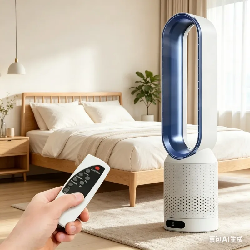2026 Home Bladeless Tower Fan Air Purification Circulation Ultra Quiet Cooling Fan for Dorm Desktop Indoor Floor