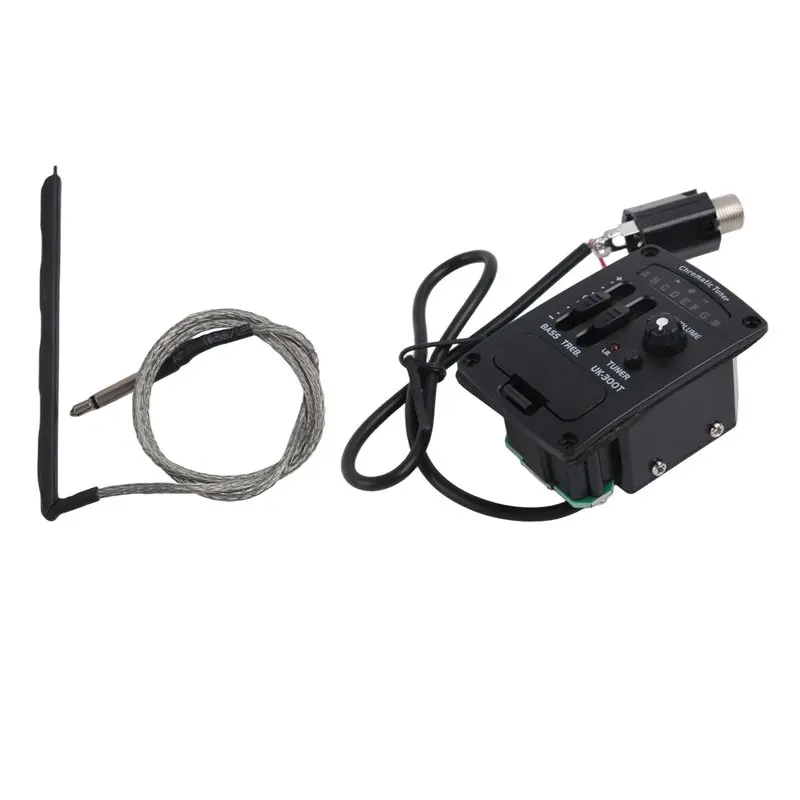 NALFI-Uk-300T Ukulele Piezo Pickup Preamp 2-Band Eq Equalizer Ukelele Pickups Tuner System