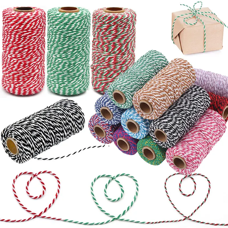 100Meter Cotton Twine Natural Jute Twine Bakers Twine Wrapping Macrame String for Wrapping Butcher Baking Arts Crafts Gardening