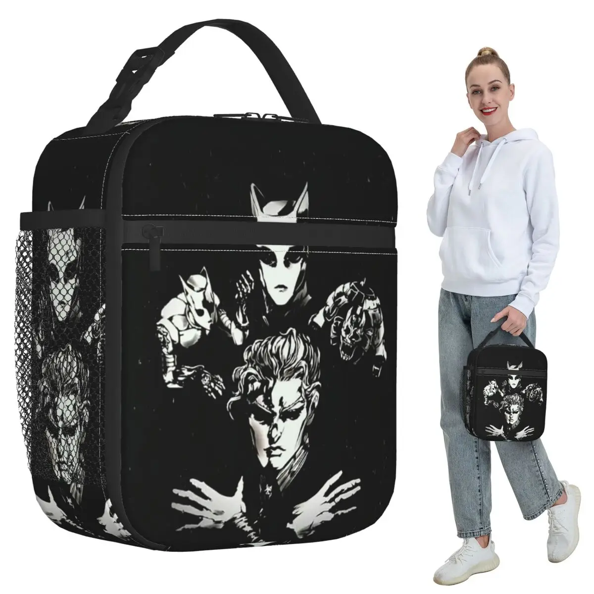 Yoshikage Kira Jojo Bizarre Adventure Insulated Lunch Bag for Women Office Cooler Thermal Food Box Tote Lunch Boxes Container