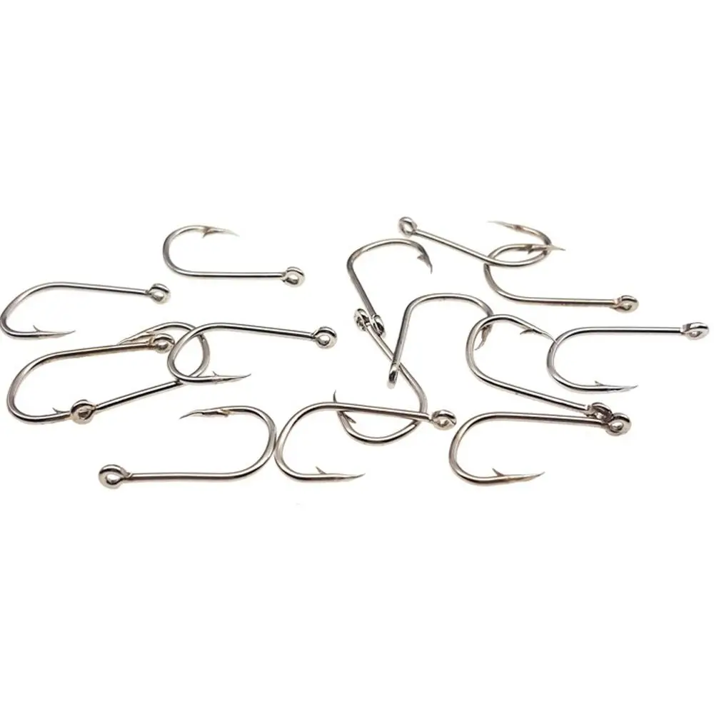 100PCS #3-#12 Fishhook Barbed Hooks Jigging Silver Black Gold Freshwater Fishing Hooks High Carbon Steel Durable Carp Fishhooks