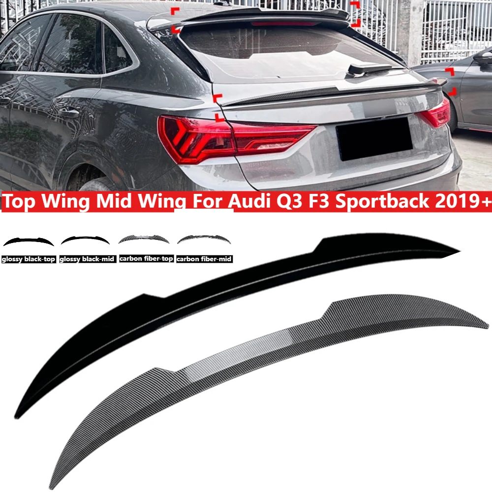

Rear Trunk Spoiler Wing Lip Lid Top Mid Wing Body Kit For Audi Q3 F3 Sportback 2019+