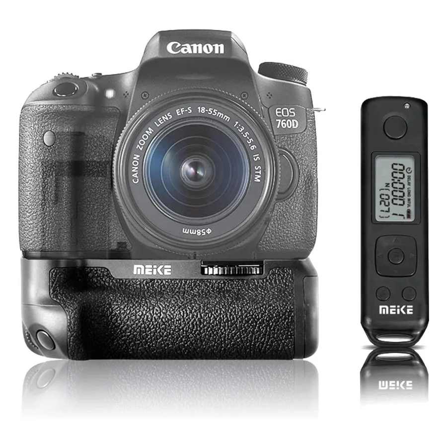 Meike MK-760D Pro Battery Grip for EOS 750D with built-in remote control for up to 100 meters, remote control not included