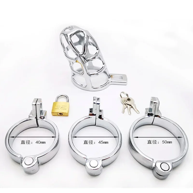 مثيرToyMetalCockCageMaleCBTCuckoldCockBallLengthAdjustableChastityCageBeltDevicePenisDickEroticloveLockRingBondageFetishBDSMGear