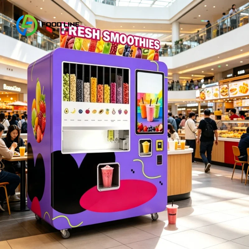 Customized Fully Automatic Smoothie Vending Machine Touchscreen Coin/Credit Card Payment for Restaurants Retail