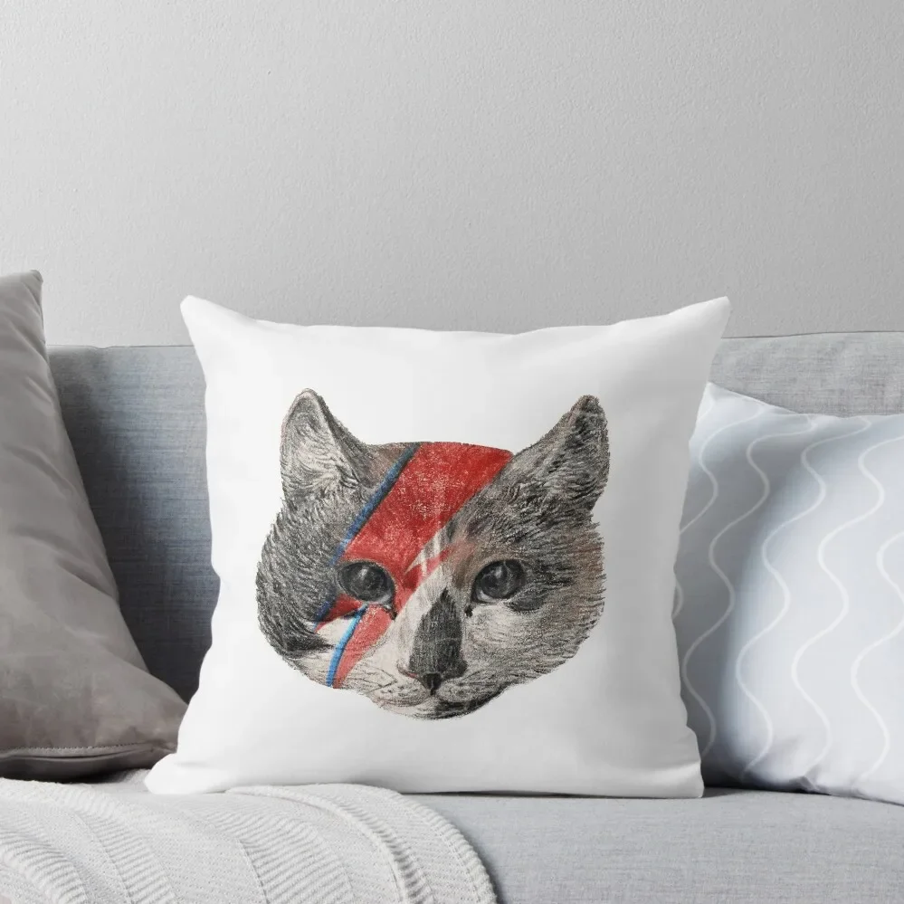 Rock the Bowie Cat Throw Pillow home decor items Cushions Home Decor Luxury Pillow Cover Pillow