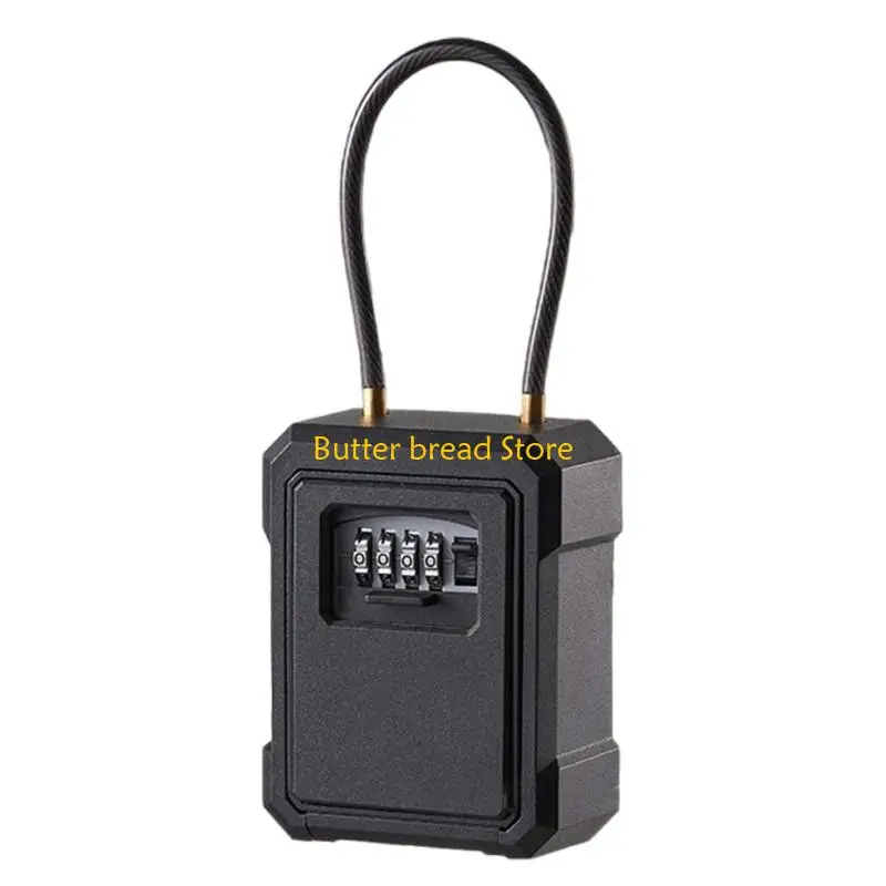 W89C Storage Box Wall Mounted Lock Box Lock Box for House Keys 3 Digit Combination Hiders with Resettable Code