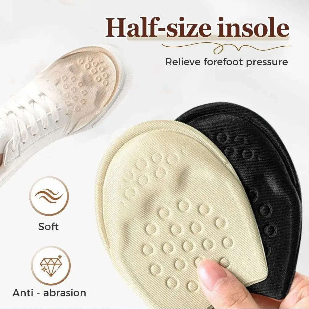 1pair One Size Fits All Non Slip Foot Pads Pointed Head Comfort Metatarsal Pads Soft Foot Care Shoe Pads Inserts High Heel Shoes