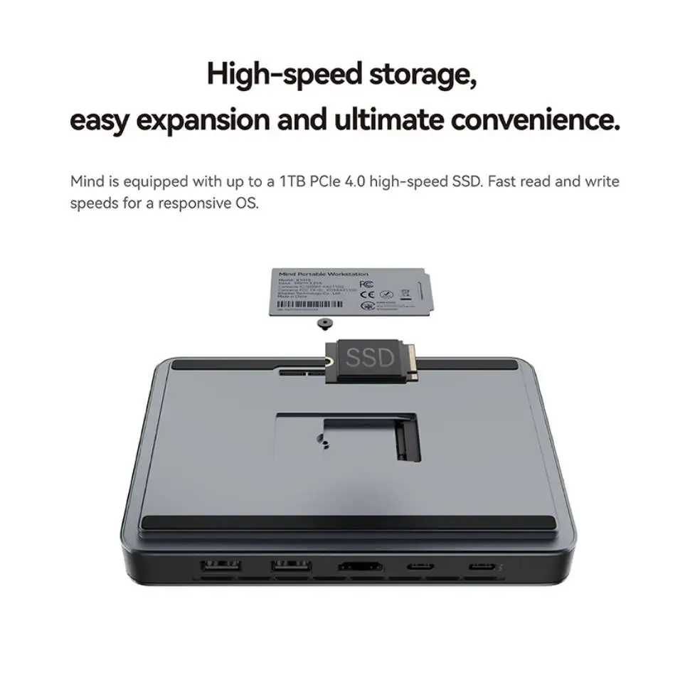 Khadas Mind 2 미니 PC - 인텔 코어 울트라 7 155H, 썬더볼트 4/USB4 40Gbps, Wi-Fi 6E/BT5.3, 8K60Hz