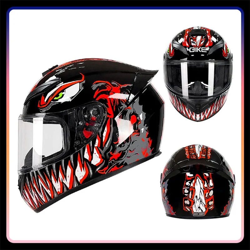 Caschi moto casco integrale da Motocross con visiera HD casco a copertura totale approvato DOT casco da uomo adulto Cascos Para Motos