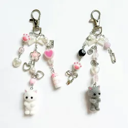 Handmade Calico Critters persian cat twins keychains Aesthetic Trendy