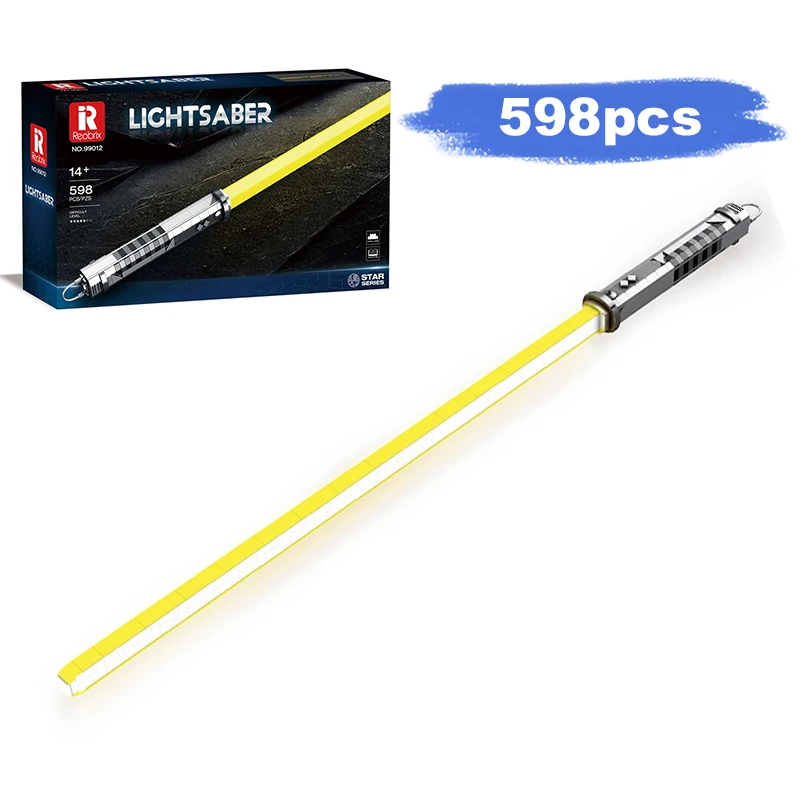 

Creative Famous Model Yellow Lightsaber 598pcs Building Block Model for Collectors Kids Christmas Gift