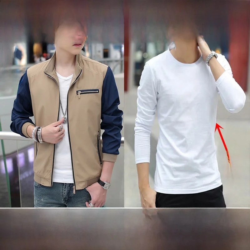 

Мужская куртка с капюшоном, повседневный комплект верхней одежды Thiened на весну и осень, корейский комплект, элитная тонкая модель, полиэфирная ткань