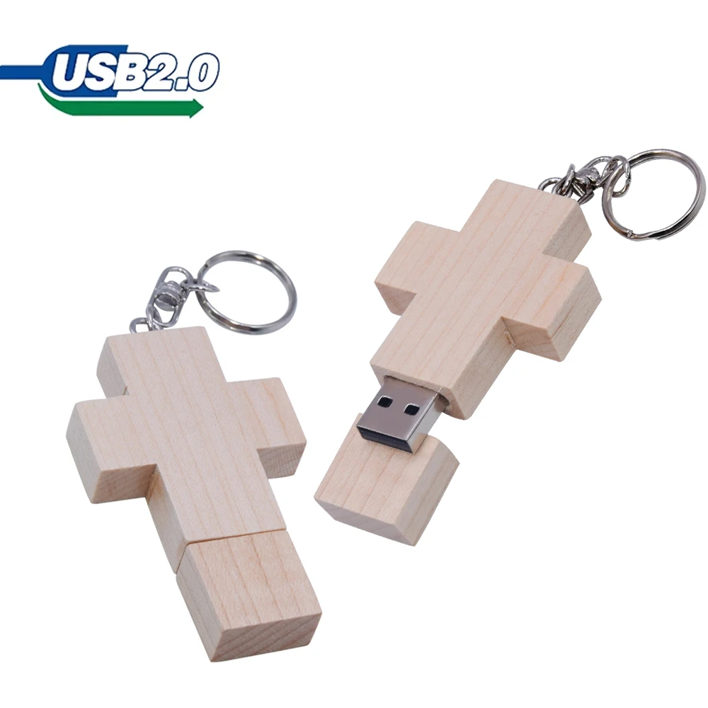 mini usb pendrive flash drive wooden cross pen drive 128GB 8GB 16GB 32GB 64GB memoria usb stick cle usb gadgets key custom logo