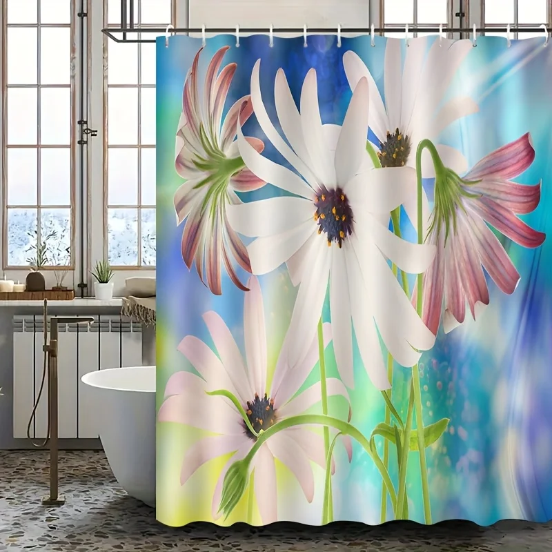 

Floral Shower Curtain Waterproof Bathroom Decor Curtain Liner for Modern Home Bath Shower curtain 180x180cm