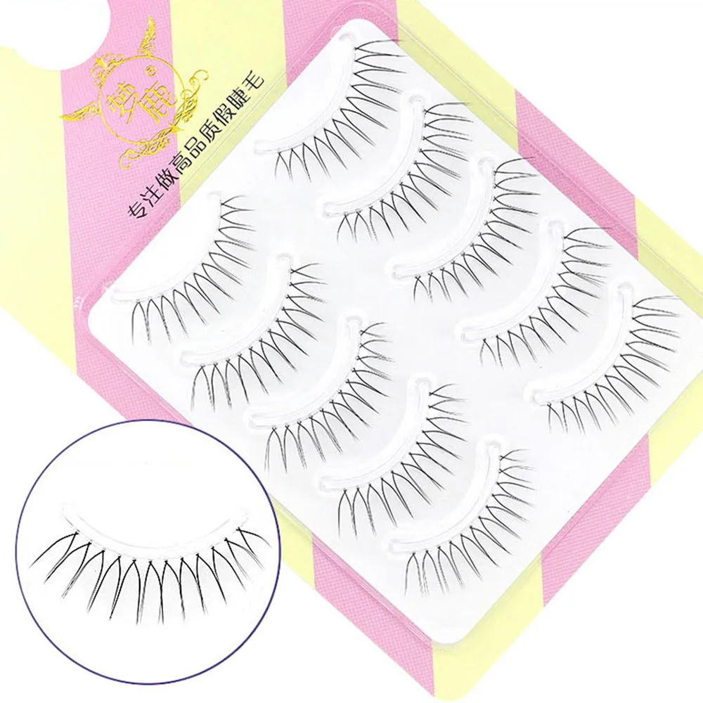 Fada em forma de U cílios postiços, reutilizável Lash Extensão, hastes transparentes, maquiagem olho coreano, 5 pares, novo