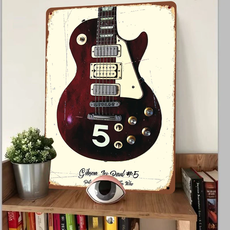 Gibson Les Paul #5 Pete Townshend The Who Custom Metal Wall Art Guitar Decor