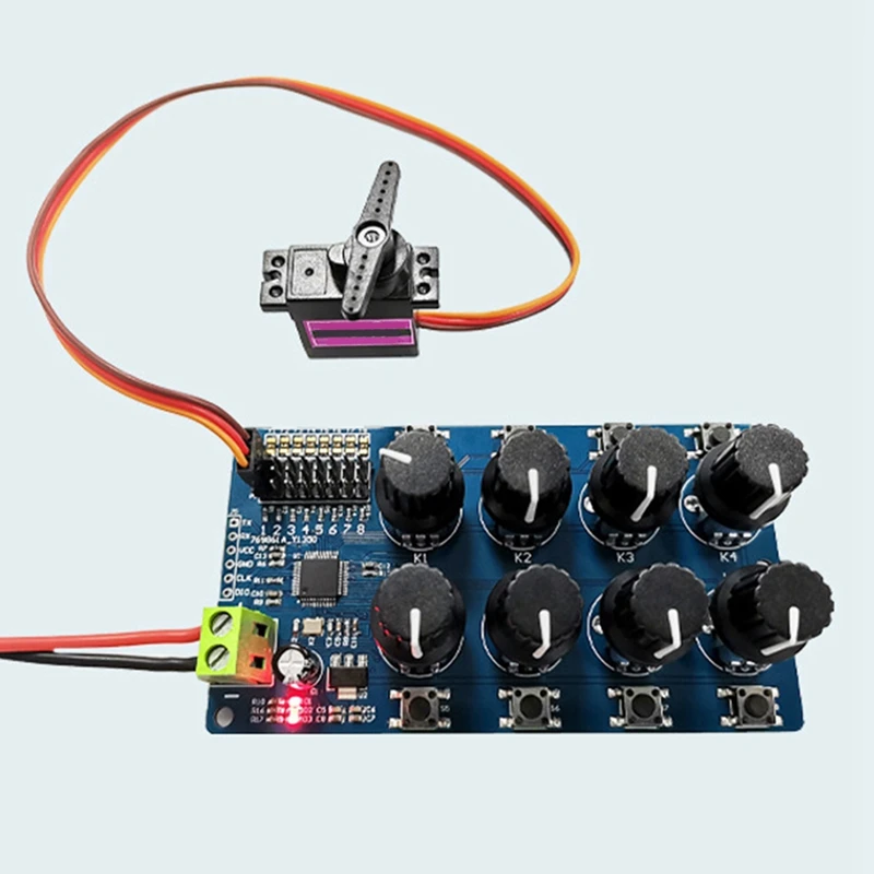 8CH Rotary Knob Servo Driver 8 Channel/Way Controller Board Overcurrent Protection Servo Tester Servo Controller, Durable