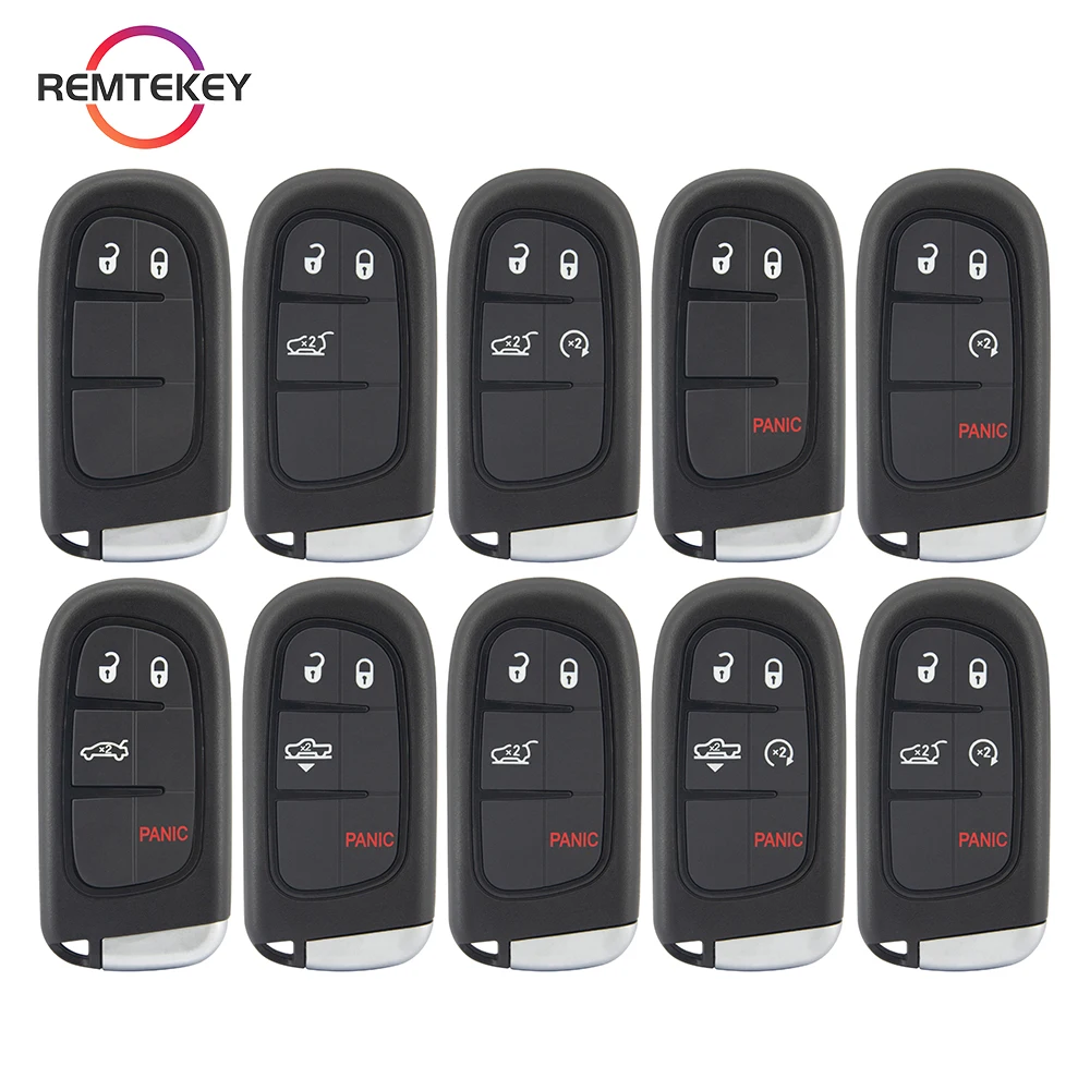 REMTEKEY Télécommande Smart Car Key Shell Case Fob FCC GQ4-54T 2/3/4/5 Bouton pour fusible Dodge Ram Jeep Traff2013-2018 68159657