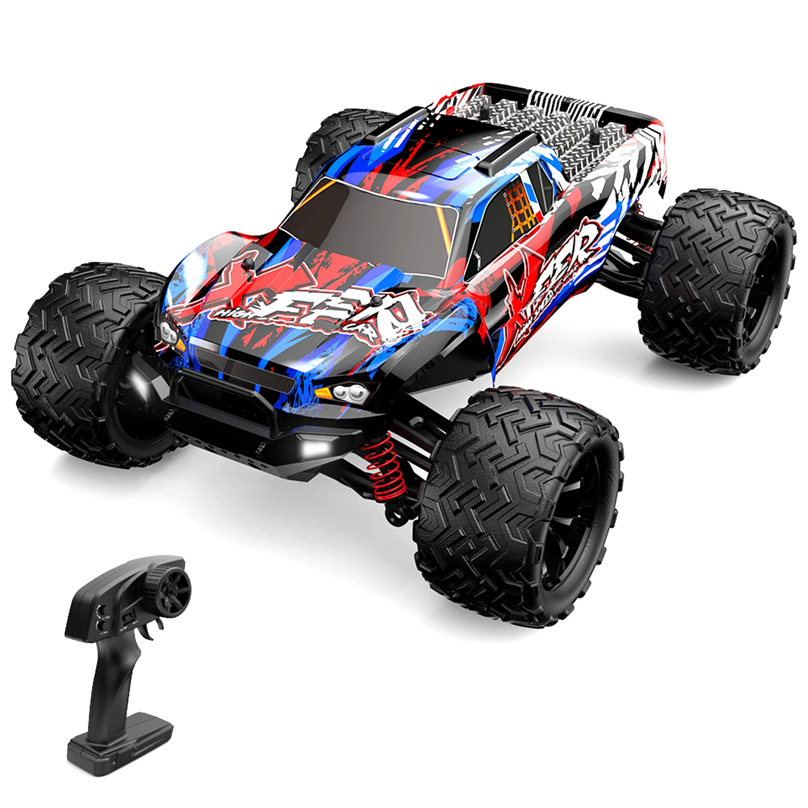 

Remote Control Car 1/16 2.4GHz 40km/h All Terrain Off Road Trucks 4WD Climbing Car Gifts Full Scale for Kids Adults 2 Battery