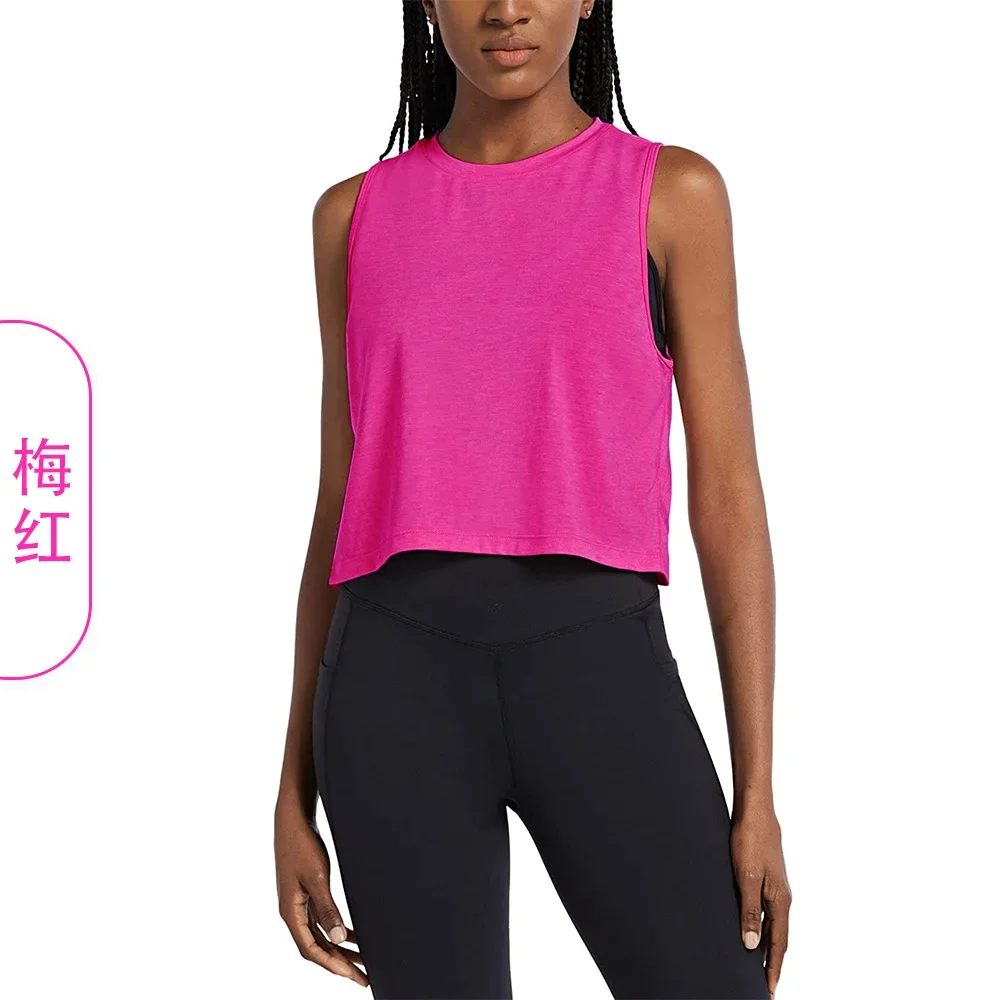 Camiseta sin mangas Sexy para mujer, ropa deportiva suelta antisudor para Yoga y correr